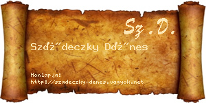 Szádeczky Dénes névjegykártya